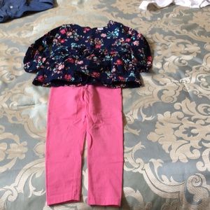 Carter’s matching set floral pink and navy